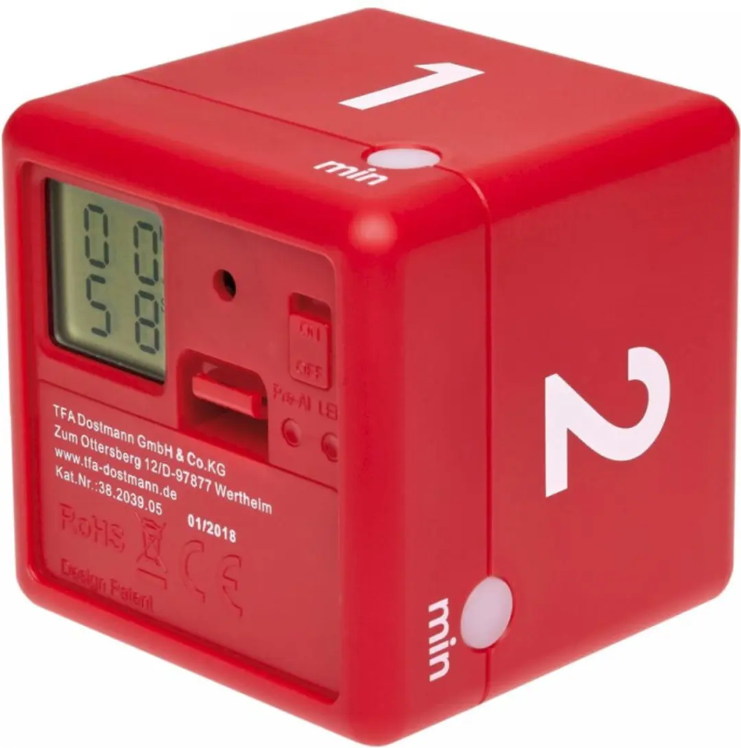 TFA Dostmann Timer Cube Digitaal - Rood