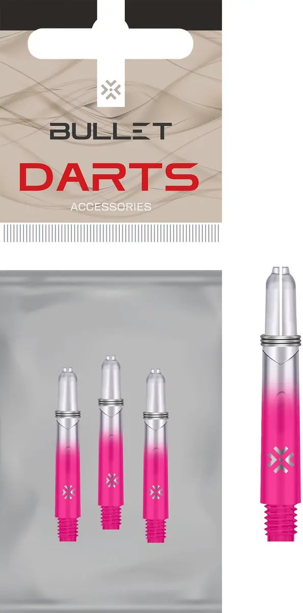 Bullet Shafts 35mm Pink Clear - 3 Stuks