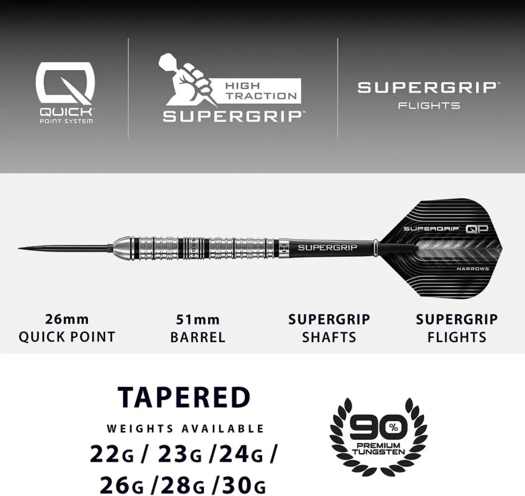 Harrows Supergrip QP Tapered 24g - 3 Stuks