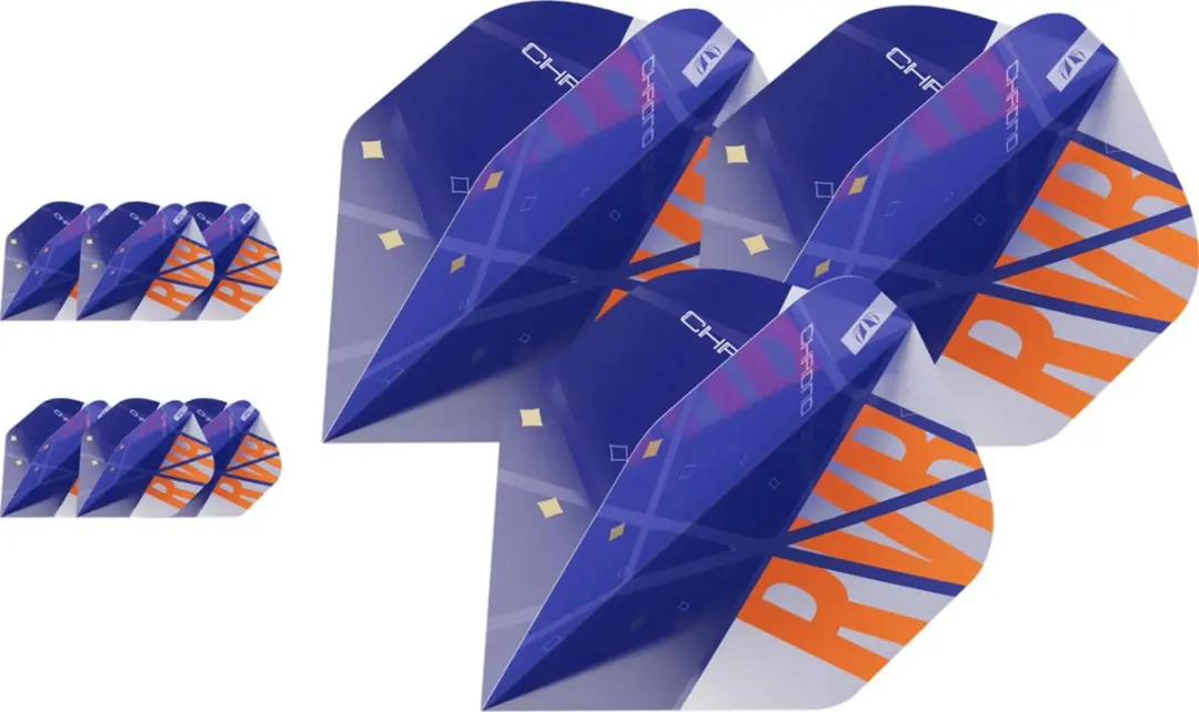 Target Raymond van Barneveld 3 Chrono Pro Ultra 3 Set NO2 Dart Flights - Blauw/Grijs/Oranje