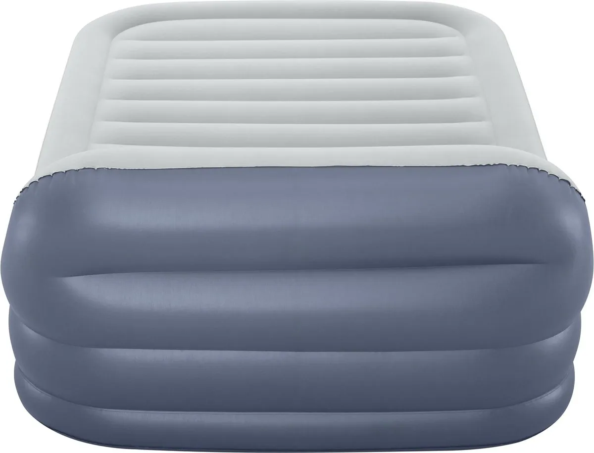 Bestway Tritech Sleekflow Headboard Luchtbed Queensize 152cm - Blauw/Grijs