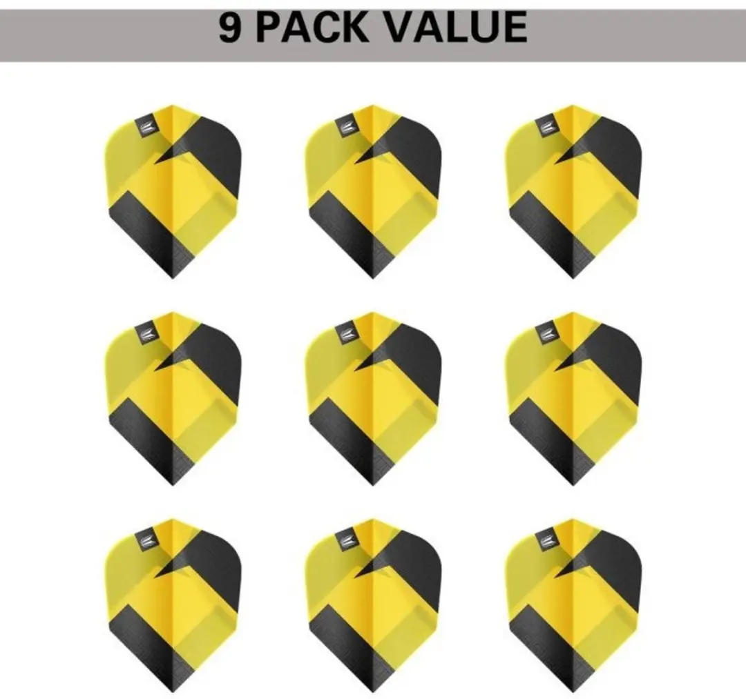 Target Tag 3 Set NO2 Dart Flights - Geel/Zwart