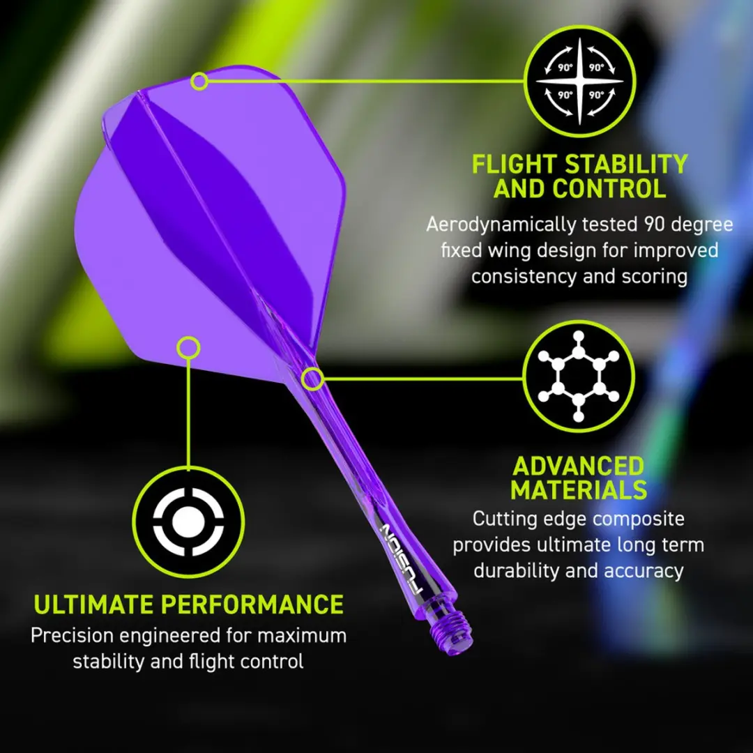 Winmau Fusion NO2 Dartvleugels - Paars - 3 Stuks