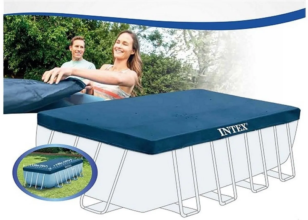 Intex 28037 Framebad Afdekzeil 400x200cm - Grijs/Donkerblauw - afbeelding 5 van 6
