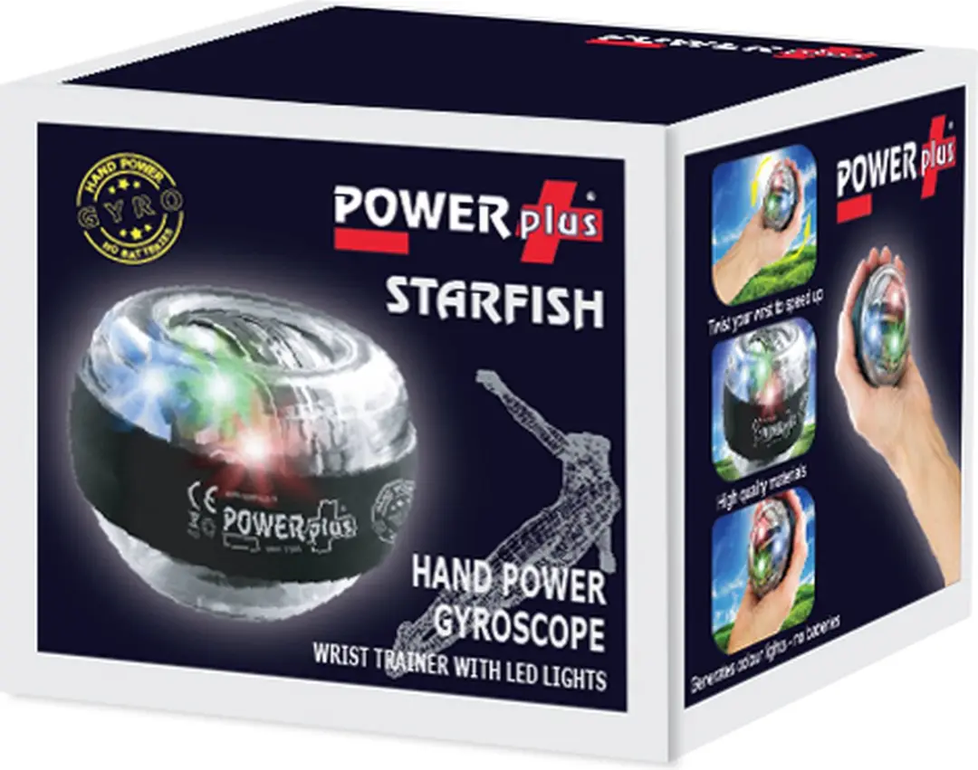 Powerplus Starfish Gyroscoop Pols Trainer - Zwart/Transparant - afbeelding 6 van 6