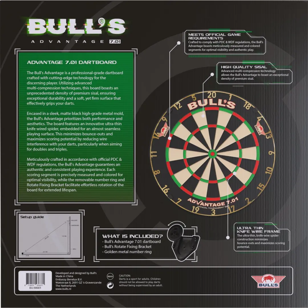 Bull's Advantage 701 Dartbord BU-68001 - 45cm Sisal