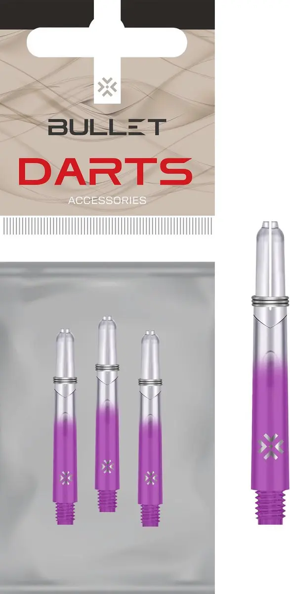Bullet Shafts 41mm TT - Paars Clear - 3 Stuks