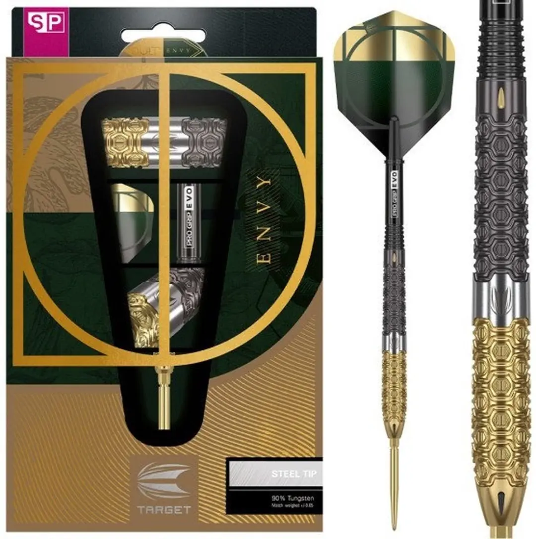 Target Cult Envy 02 Swiss Point 90% Dartpijlen - 3 Stuks - Goud/Zwart