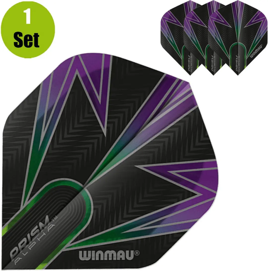 Winmau Prism Alpha Whitlock Dart Flights 3 Stuks - Paars/Zwart