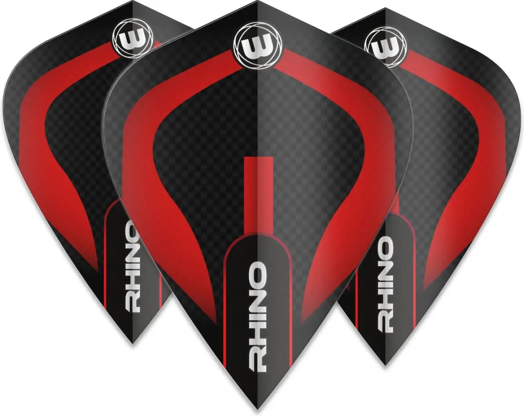 Winmau Rhino Kite Dart Flights - 3 Stuks - Rood/Zwart