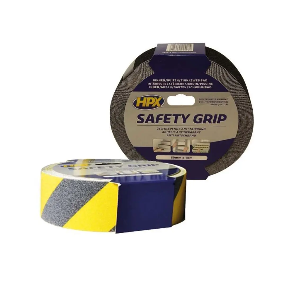 HPX Safety-Grip Anti-Slip Tape 50mm x 18m - Zwart/Geel
