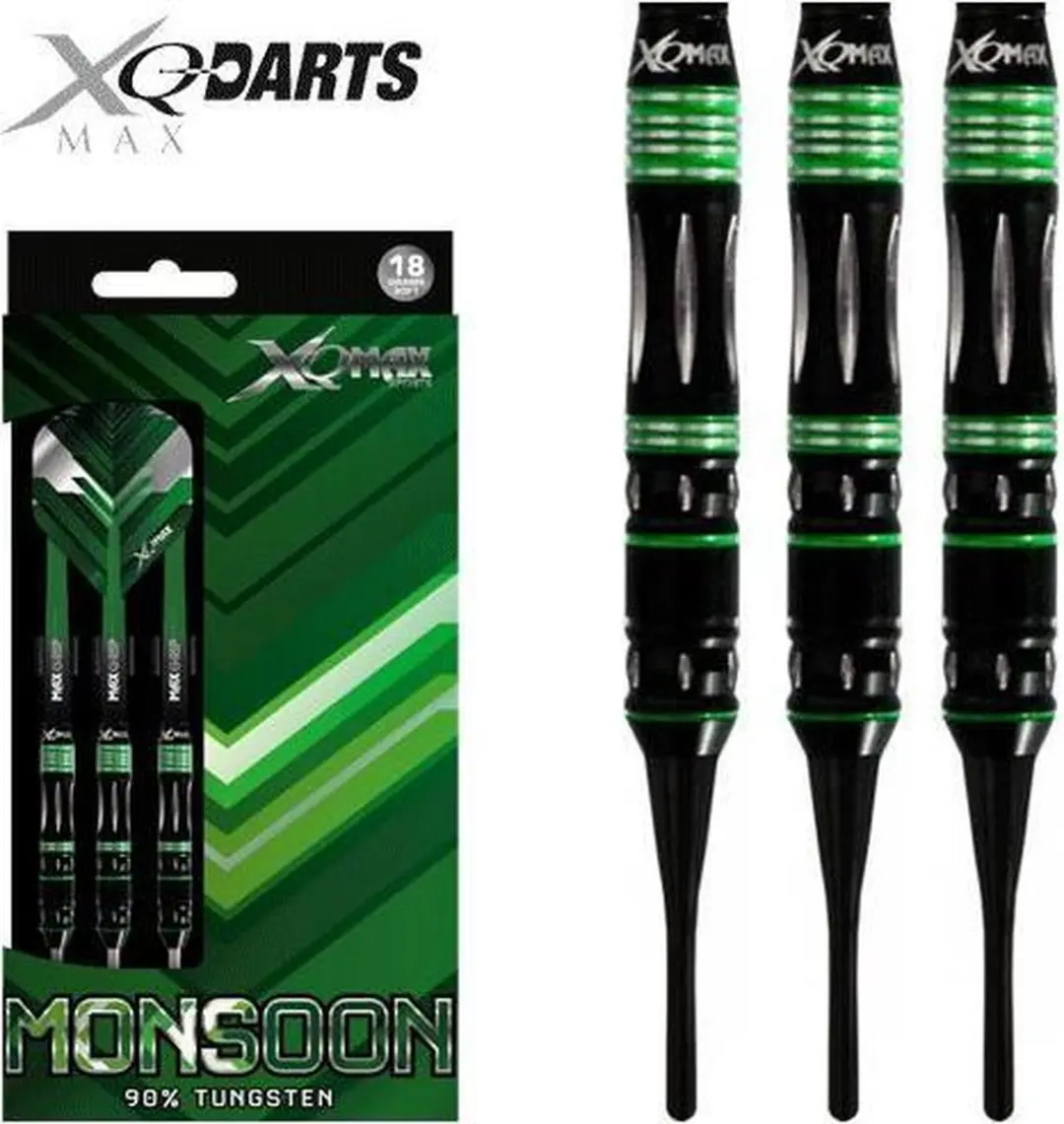 XQMax Monsoon Soft Tip - 18g - 3 Stuks - Zwart