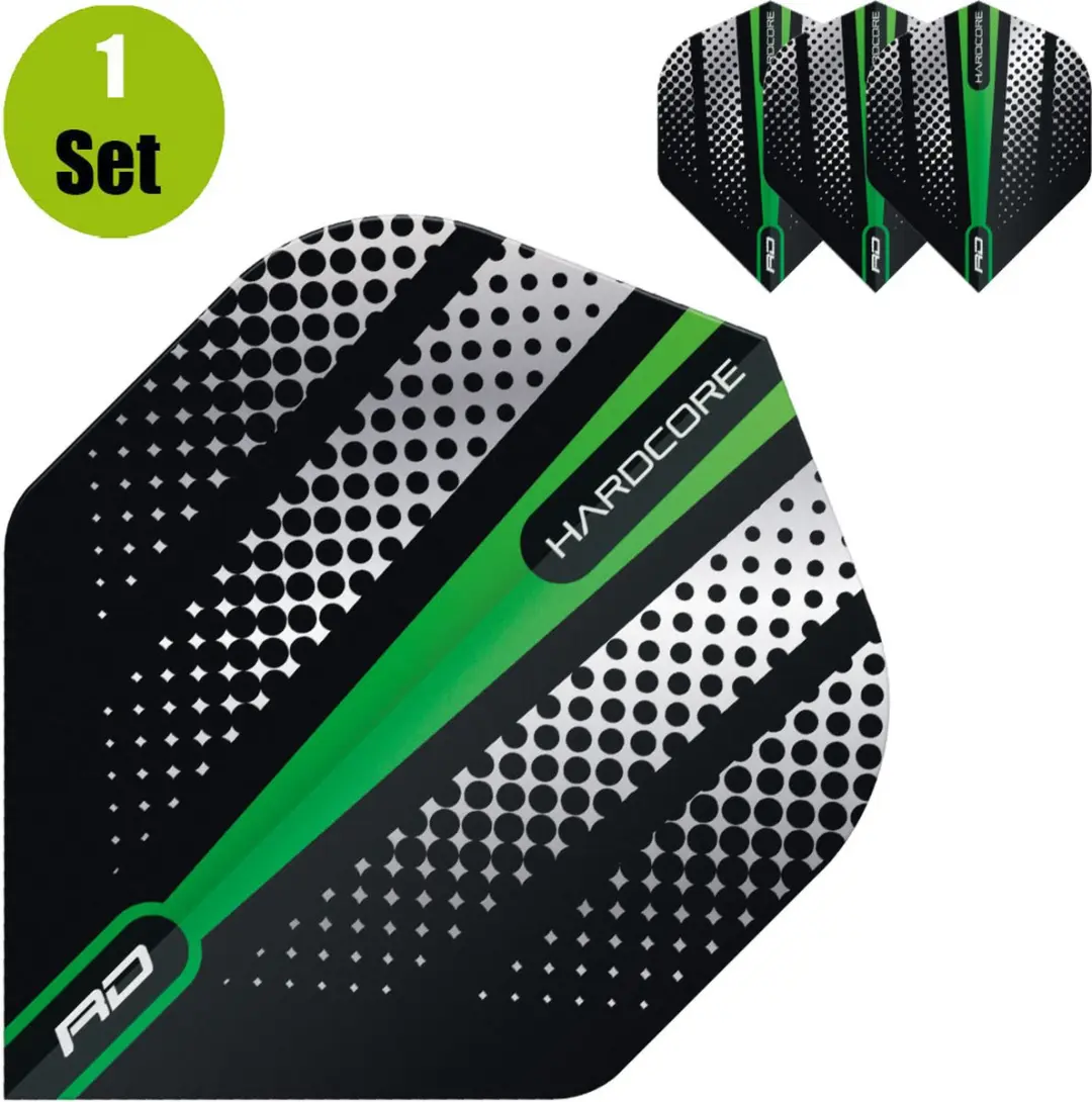 Red Dragon Hardcore Radical Green Flash Dartvleugels - 3 Stuks