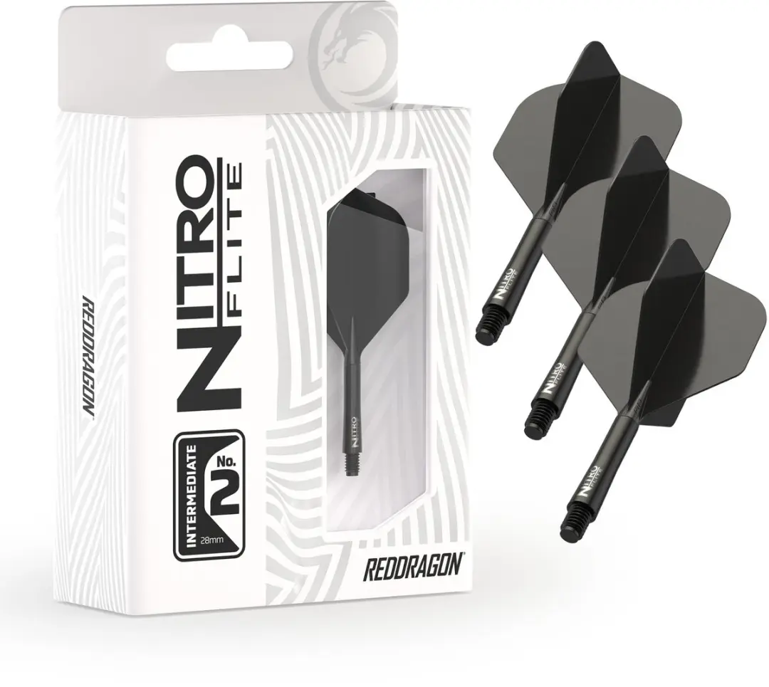 Red Dragon Nitro Flite System X1004 Dart Flights - 3 Stuks - Zwart