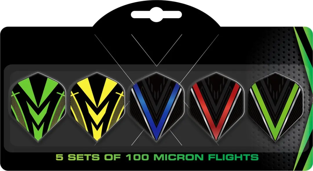 Bullet Flights 5 Pack - 100 micron - Multicolor