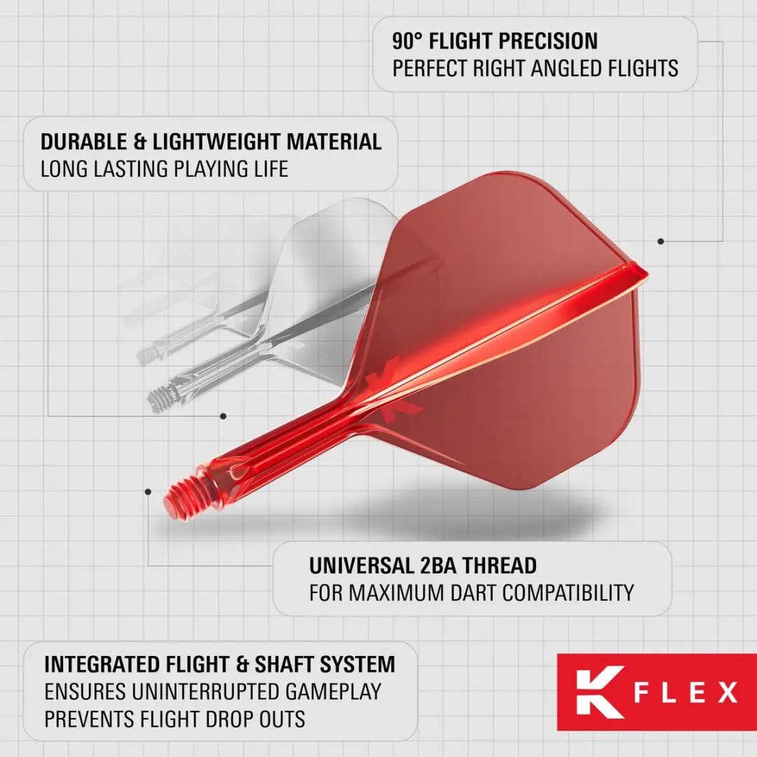Target K-Flex Red NO2 Dart Flights Intermediate 26mm - 1 Stuk