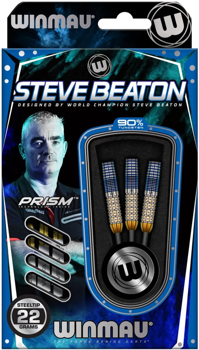 Winmau Steve Beaton Legacy Edition Dartpijlen 3 Stuks - Zilver/Blauw/Goud