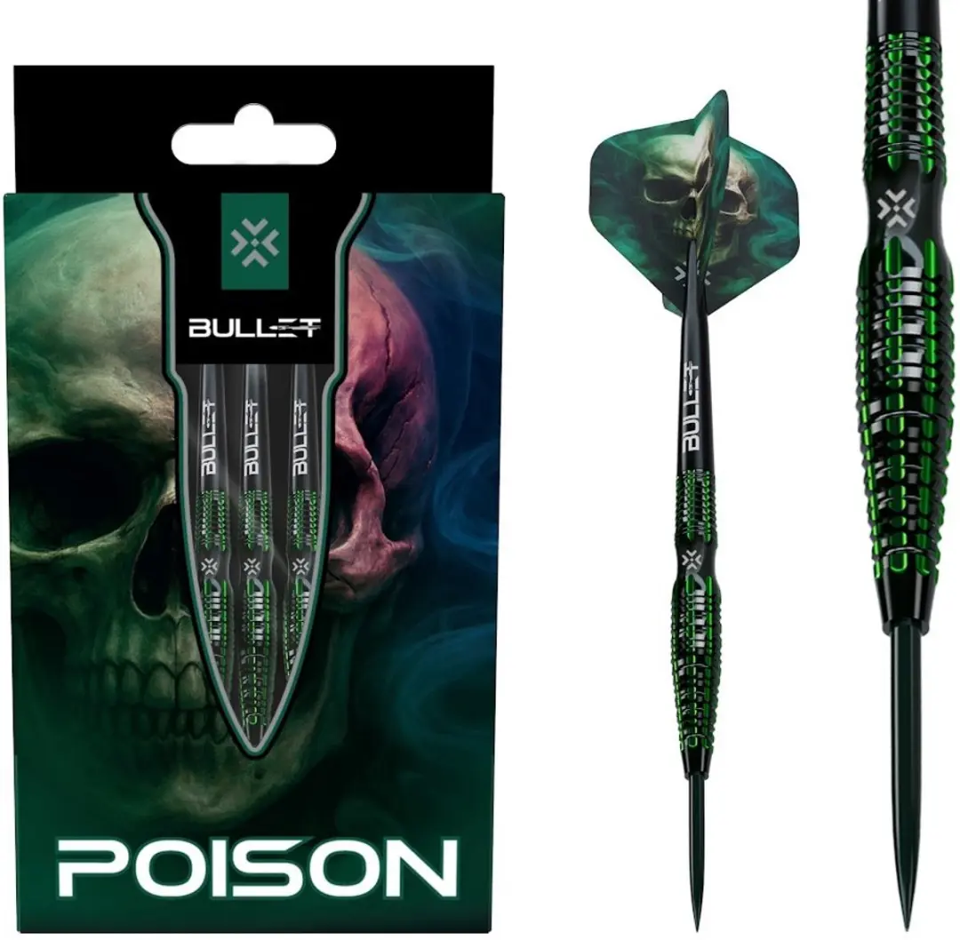 Bullet Poison 90% Dartpijlen - 3 Stuks - Groen/Zwart