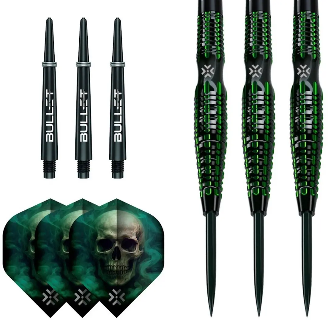 Bullet Poison 90% Dartpijlen - 3 Stuks - Groen/Zwart