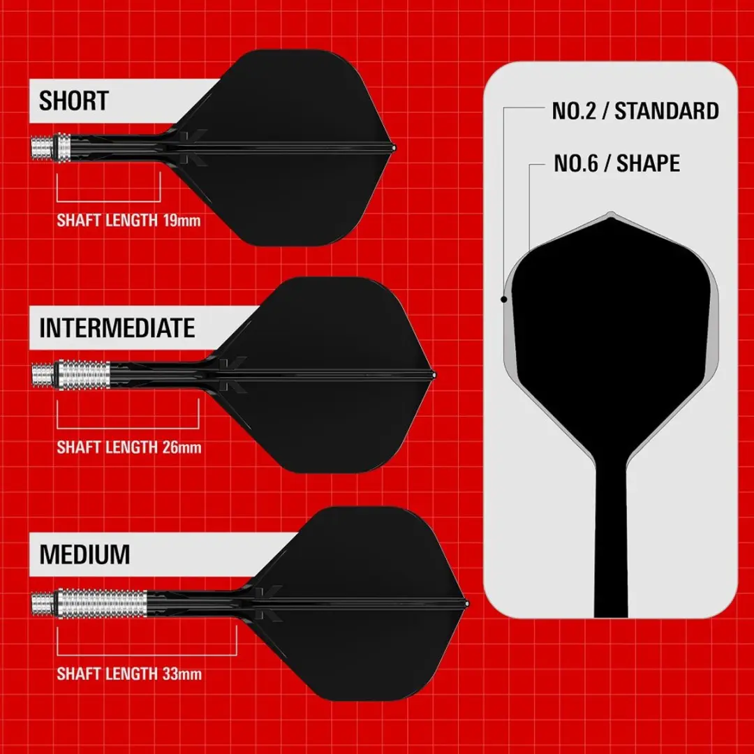 Target K-Shift Black NO2 Dart Flights 3 Stuks