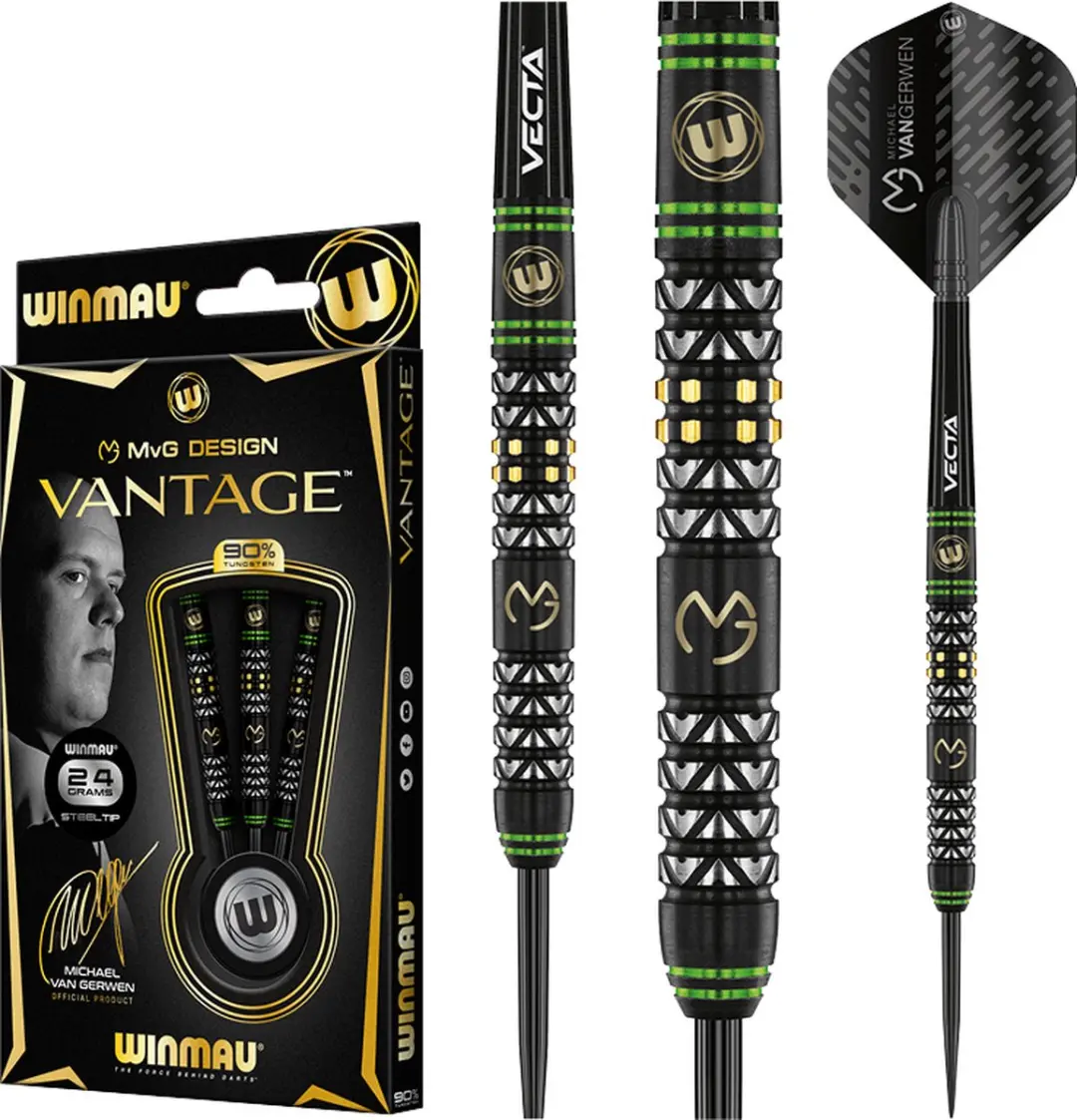 Winmau Michael van Gerwen Vantage Dartpijlen - 3 Stuks - Zwart