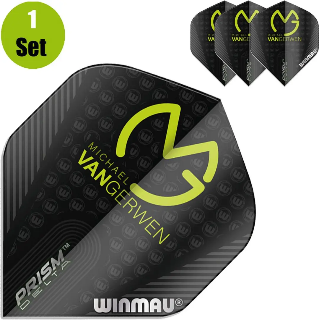 Winmau Michael van Gerwen Prism Delta Dart Flights - 3 Stuks - Groen/Zwart