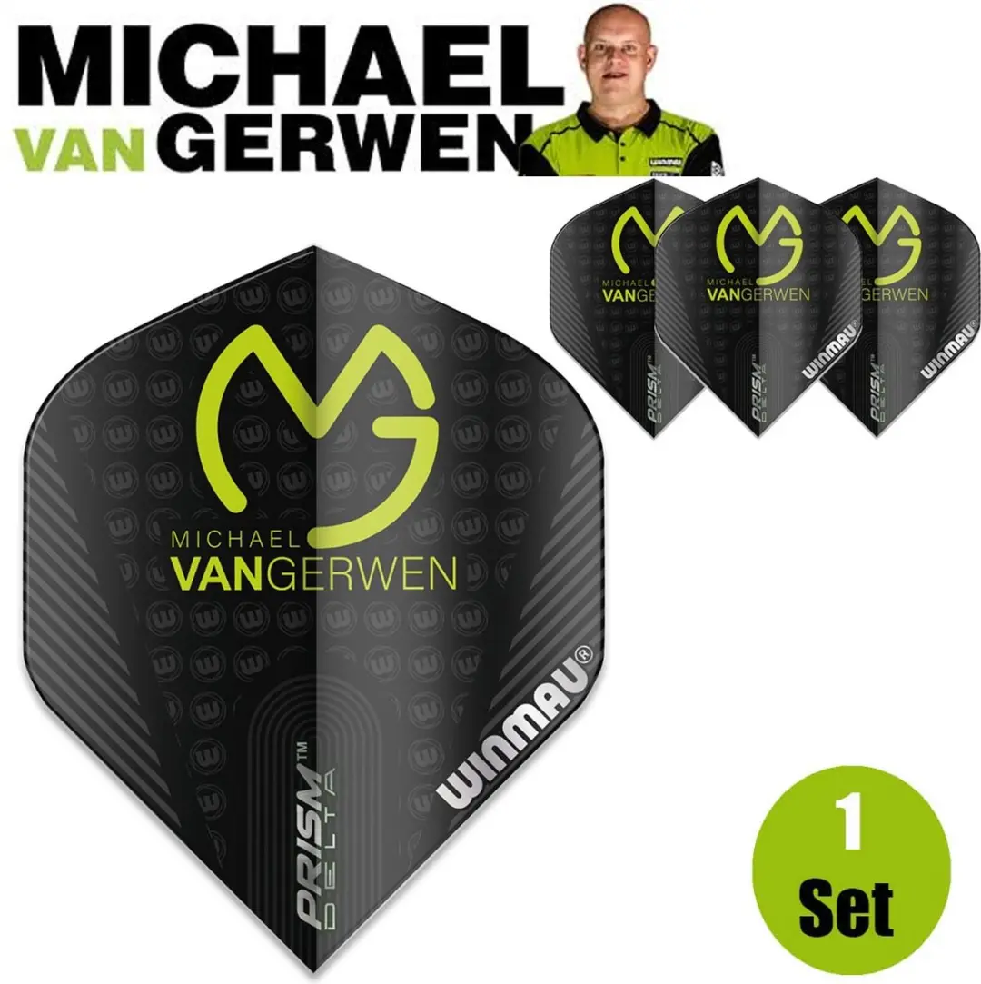 Winmau Michael van Gerwen Prism Delta Dart Flights - 3 Stuks - Groen/Zwart