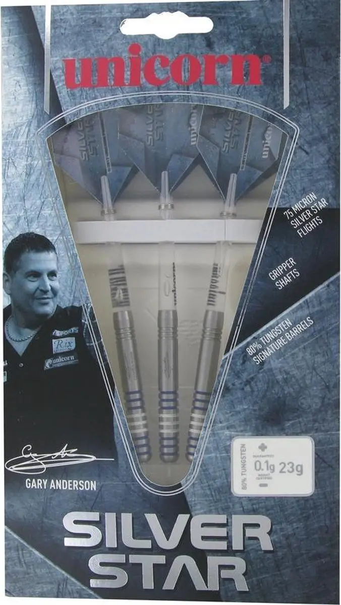 Unicorn Gary Anderson Silverstar Dartpijlen 3 Stuks