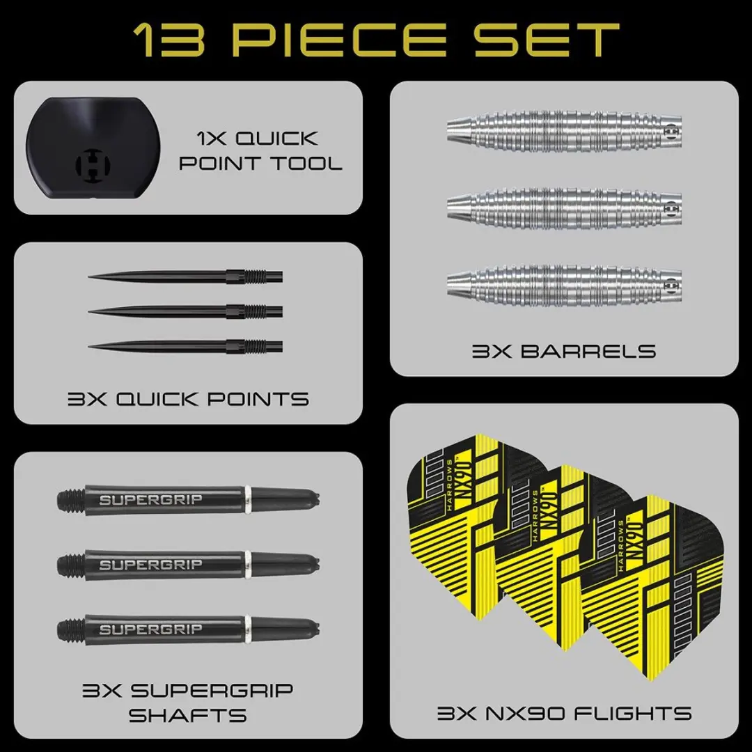 Harrows NX90 Bomb 25gr Quick Point - 3 Stuks