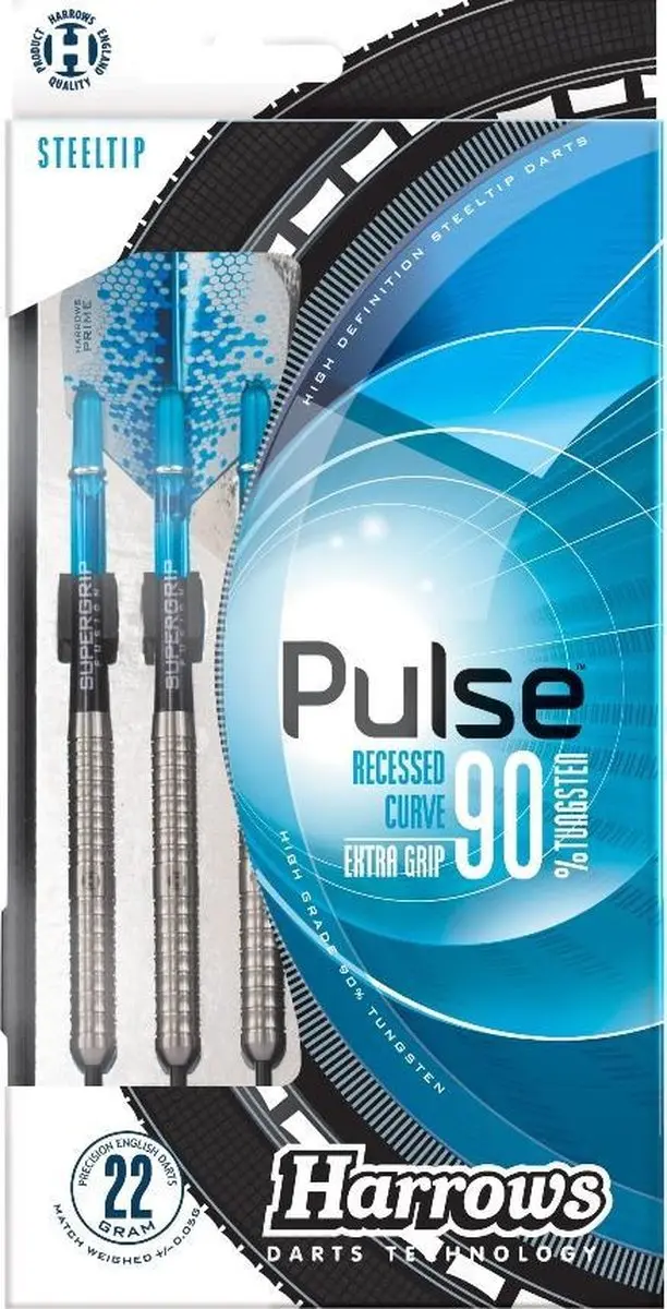 Harrows PULSE 90% Tungsten Darts 22gr - 3 Stuks - Zilver