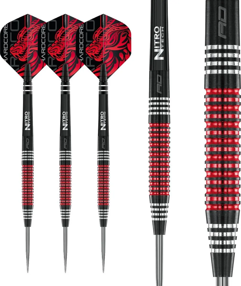 Red Dragon Jonny Clayton SE 90% Dartpijlen - 3 Stuks - Zwart/Zilver/Rood