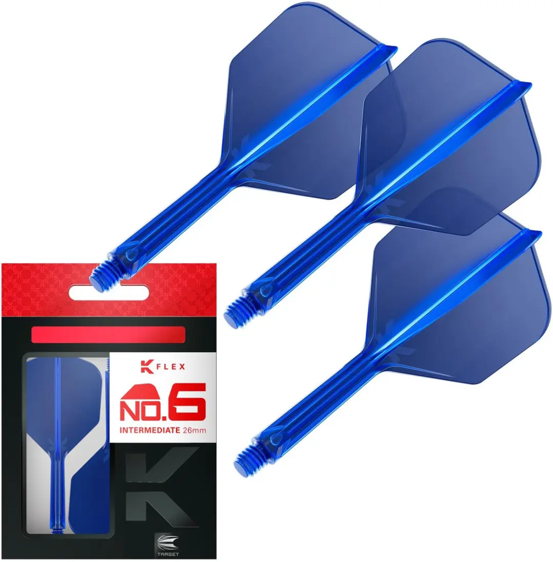 Target K-Flex Blue NO6 Dart Flights Intermediate 26mm
