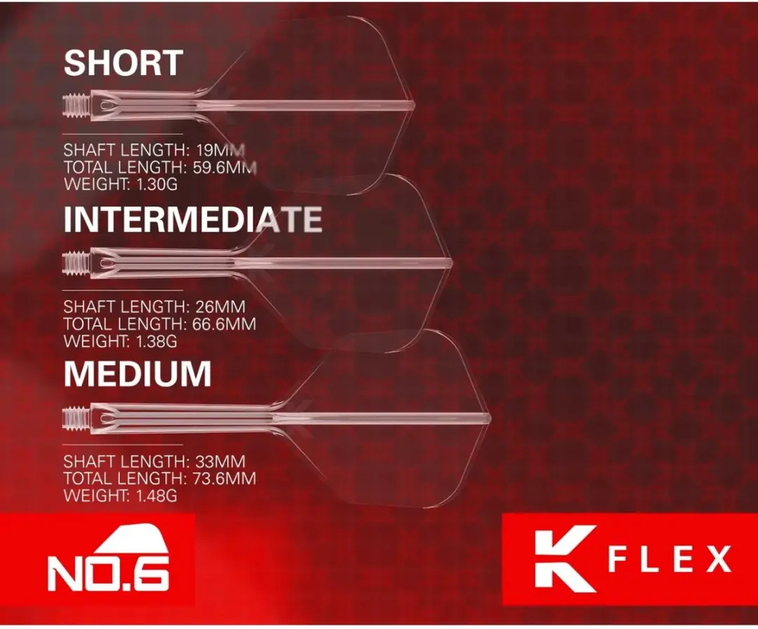 Target K-Flex Blue NO6 Dart Flights Intermediate 26mm