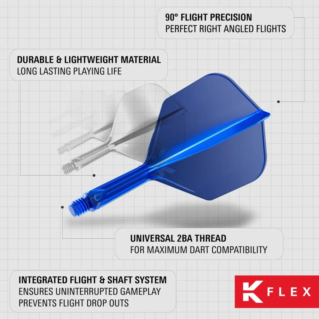 Target K-Flex Blue NO6 Dart Flights Intermediate 26mm