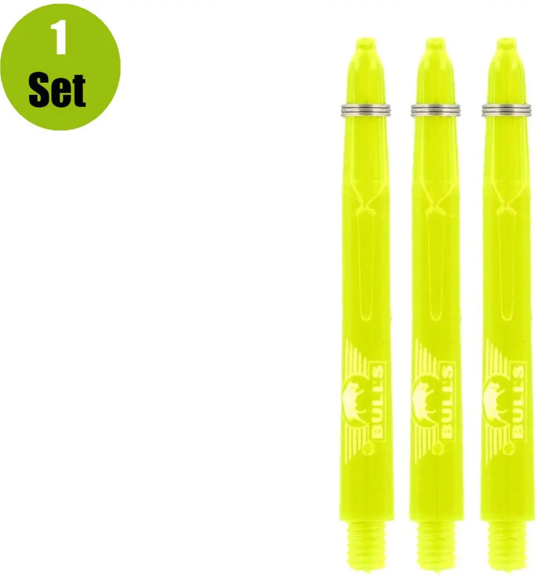 Bull's Nylon Glowlite Dart Shafts Geel BU-55422 - 3 Stuks