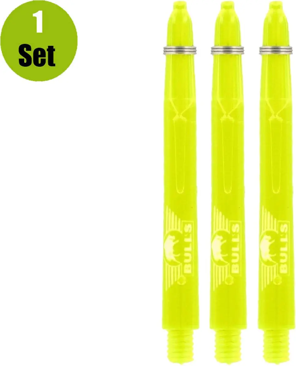 Bull's Nylon Glowlite Dart Shafts Geel BU-55422 - 3 Stuks