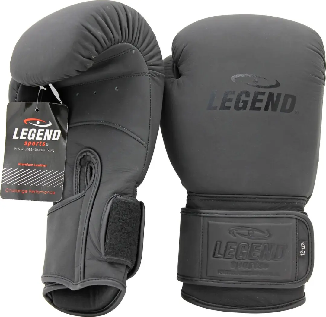 Legend Stealth Elite Bokshandschoenen 8 oz - Mat Zwart Leer