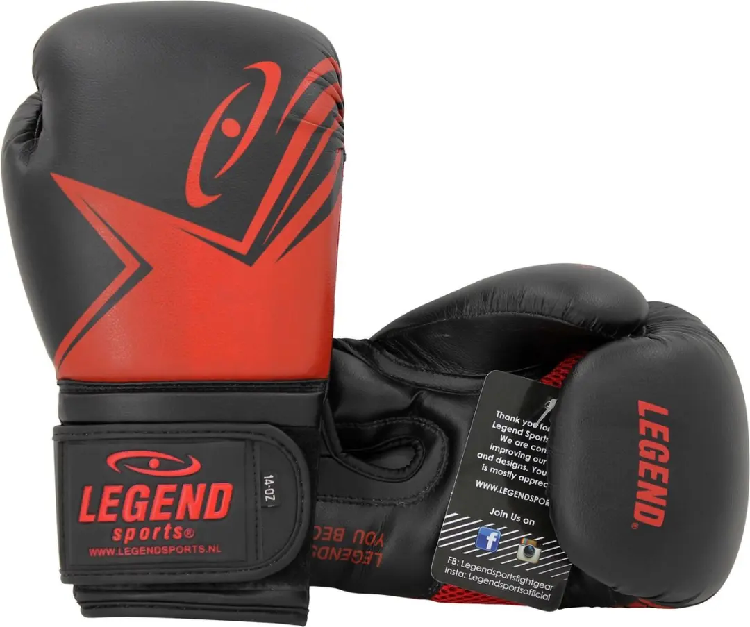 Legend EcoFIT Bokshandschoenen 10 oz - Zwart/Rood