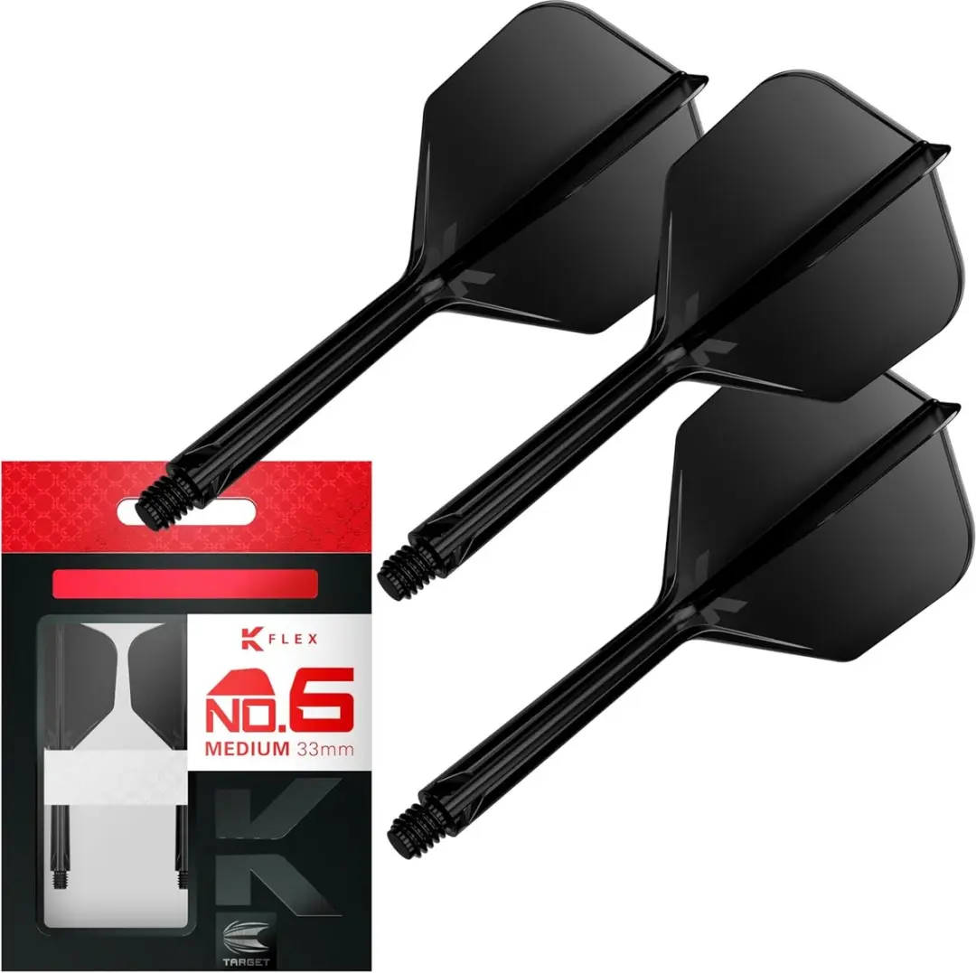 Target K-Flex Black NO6 Dart Flights - Medium - 3 Stuks