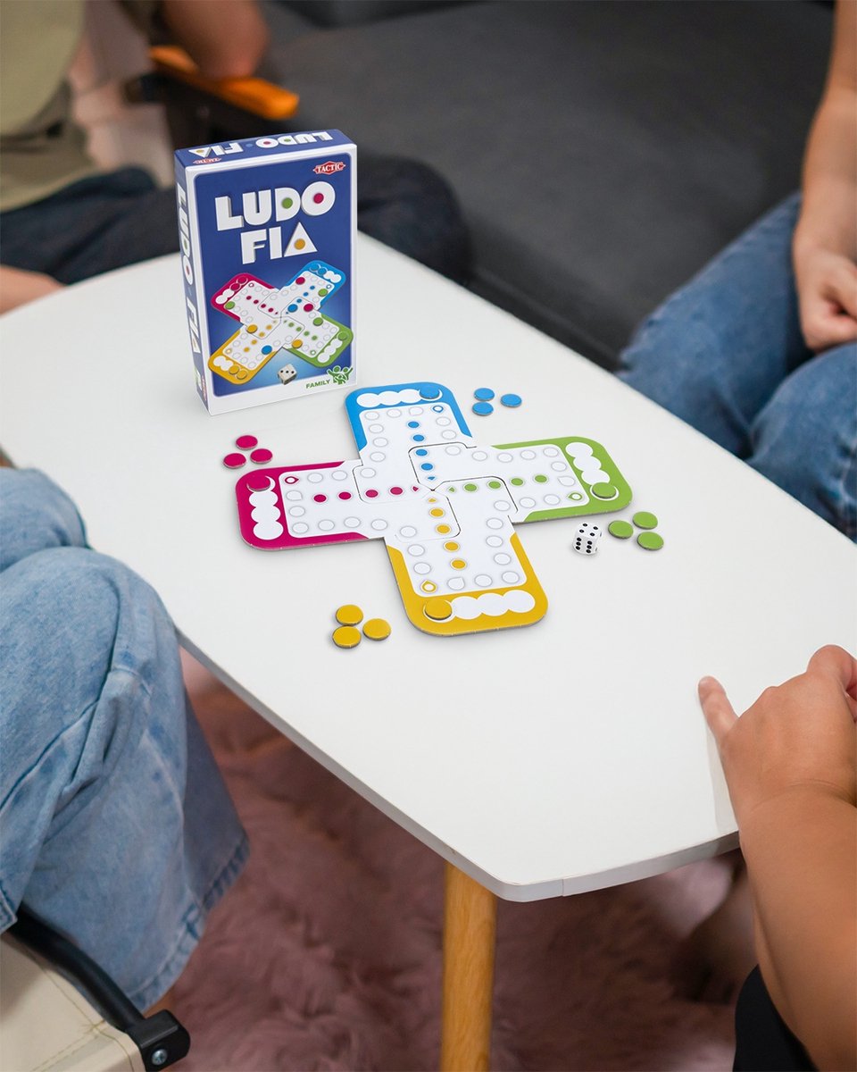 Tactic Ludo – Bordspel – Compacte Editie – Klassiek Familiespel – Vanaf 5 Jaar – 2 tot 4 Spelers