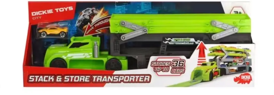 Dickie Toys Stapel Autotransporter 5522 - Groen