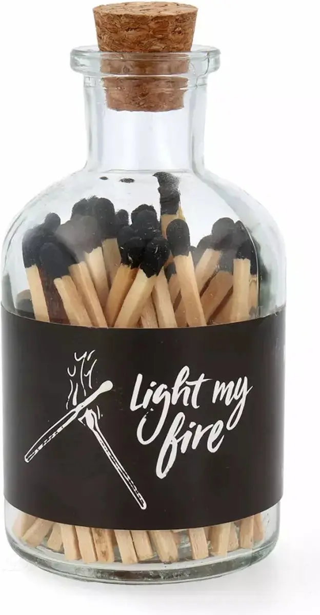 Home Society Lucifers - Glazen Fles - Zwart