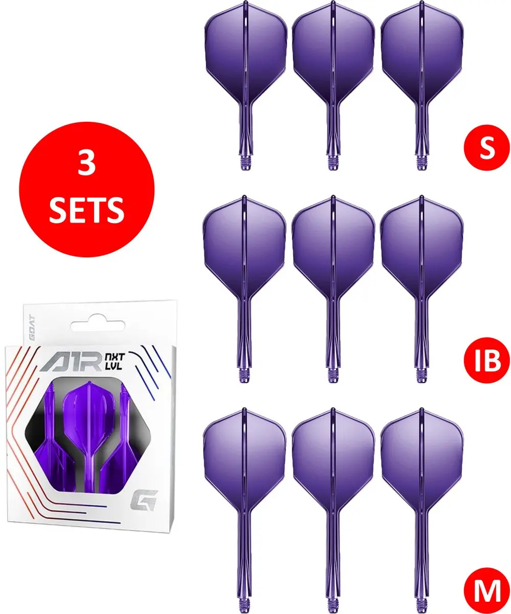 goat Air Neon Purple NO6 Dart Flights & Shafts