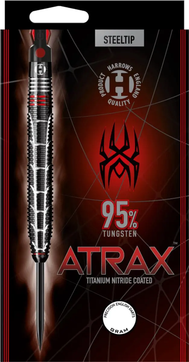 Harrows Atrax 24Gr Darts - 3 Stuks - Zwart/Rood/Zilver
