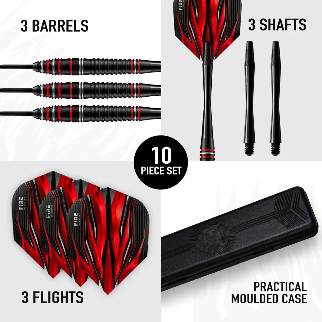 Harrows Fire High Grade Alloy 24gr - 3 Stuks - Zwart/Rood/Zilver
