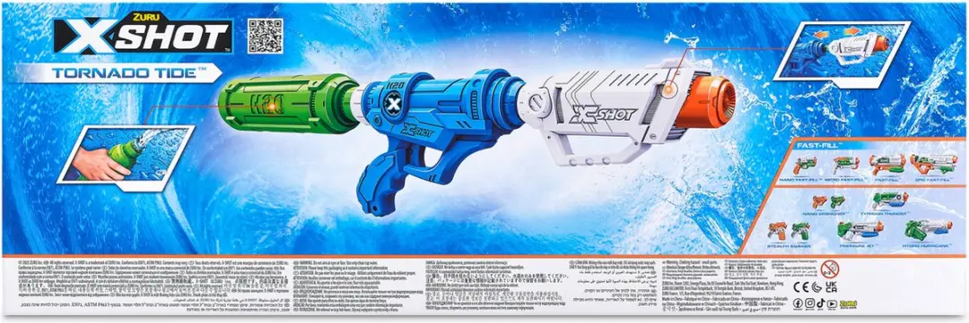 Zuru Xshot Tornado Tide Waterpistool 500ml - Blauw/Wit/Groen
