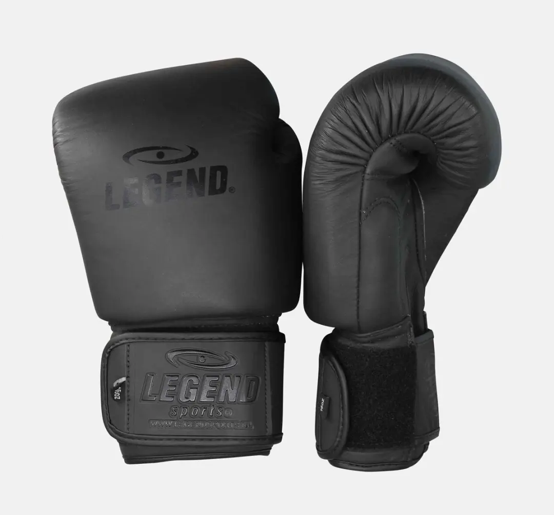 Legend Thai Elite Bokshandschoenen 12 oz - Mat Zwart - afbeelding 6 van 6