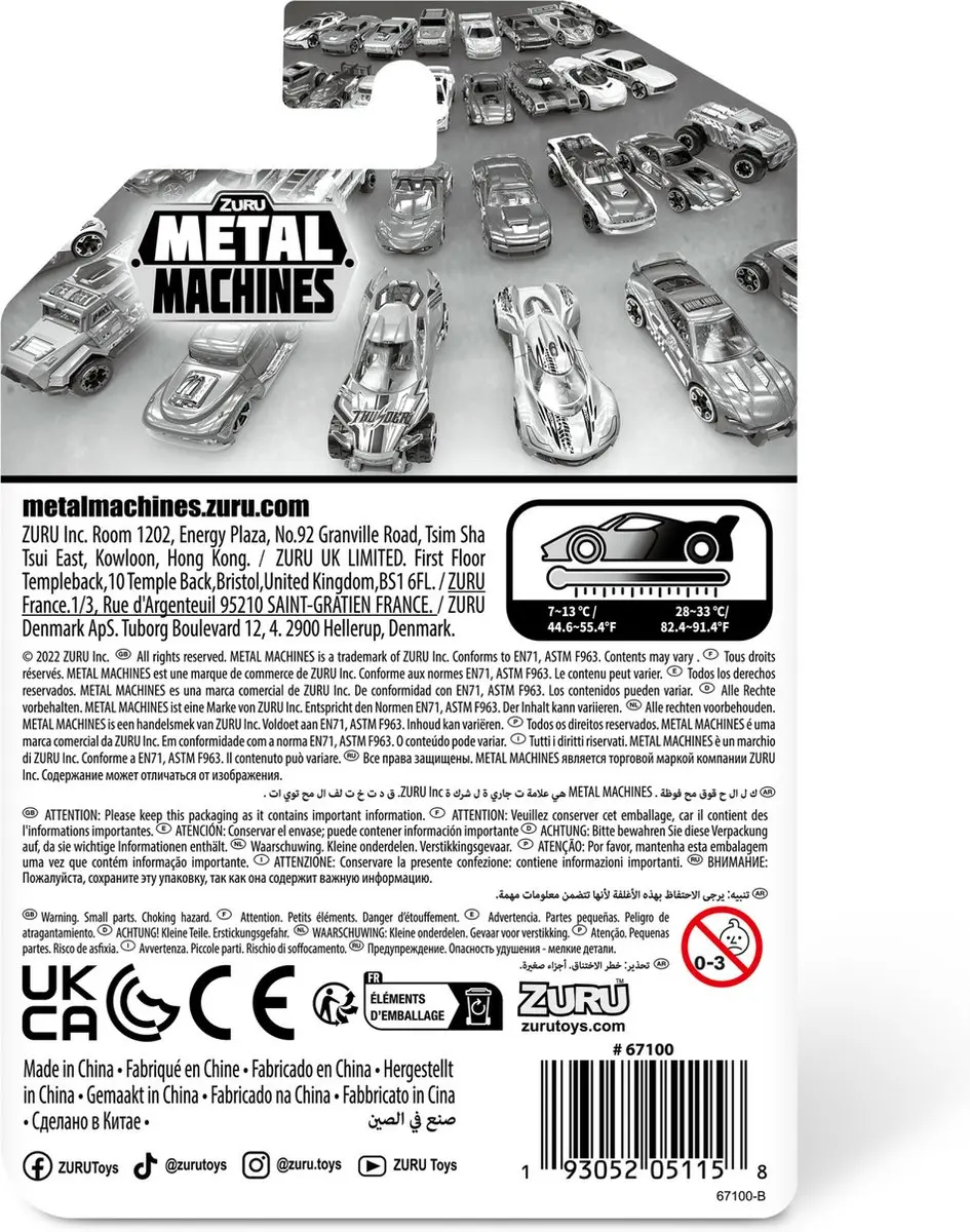ZURU Metal Machines White Fang Kleurveranderende Auto 8cm - Paars