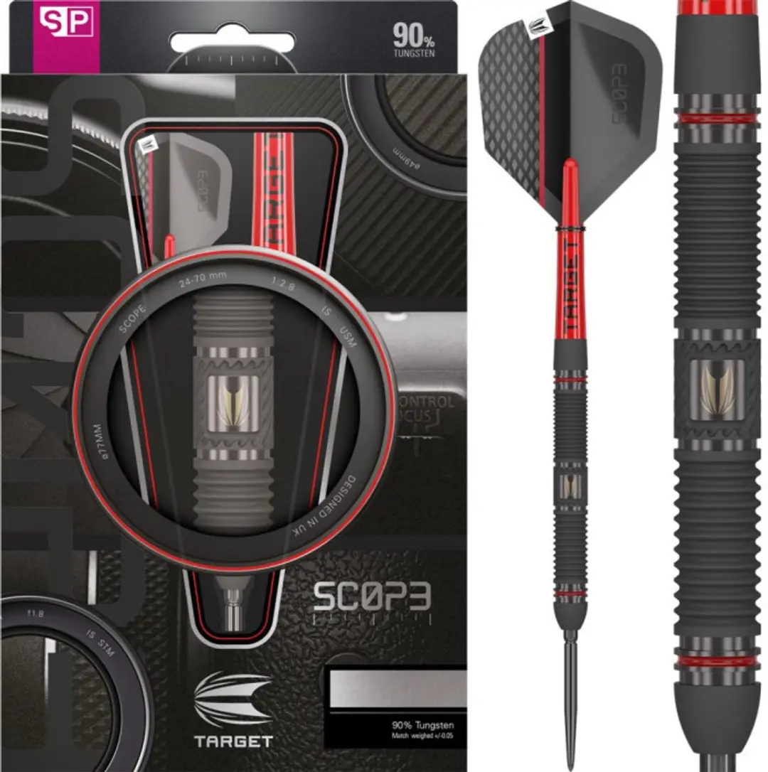 Target Darts Scope Steel Tip Dartset 25G - 90% Wolfraam - 3 Stuks
