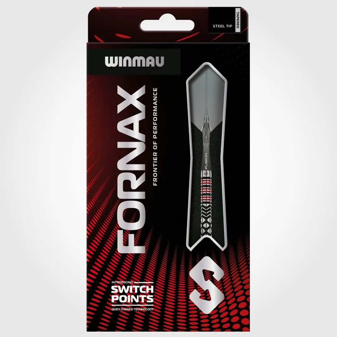 Winmau Fornax Tapered Switch Point Dartpijlen - 3 Stuks - Zwart/Zilver/Rood